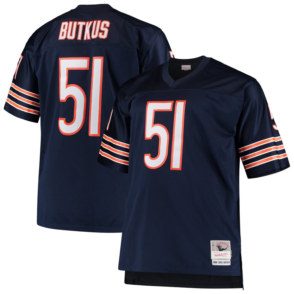 Men's Chicago Bears Dick Butkus Mitchell & Ness Navy Big & Tall 1966 Retired Player Replica Jersey - Image 2