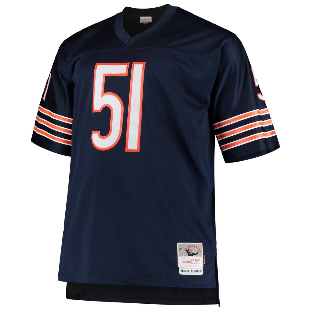 Men's Chicago Bears Dick Butkus Mitchell & Ness Navy Big & Tall 1966 Retired Player Replica Jersey - Image 3
