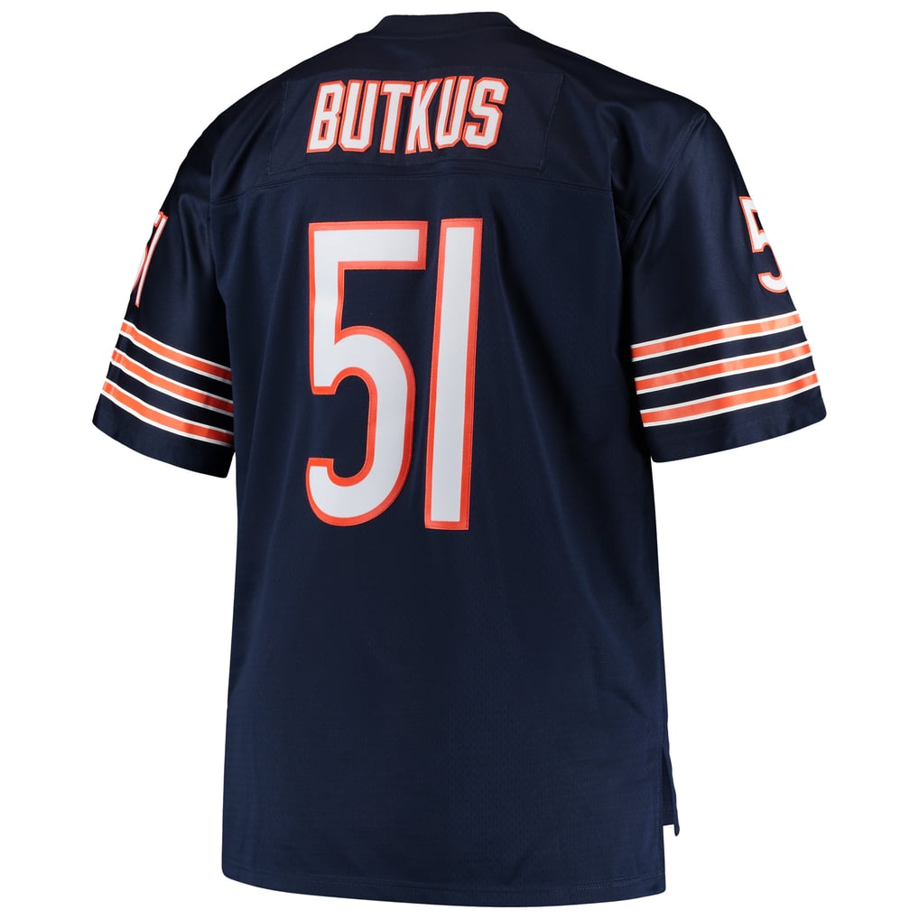 Men's Chicago Bears Dick Butkus Mitchell & Ness Navy Big & Tall 1966 Retired Player Replica Jersey - Image 4