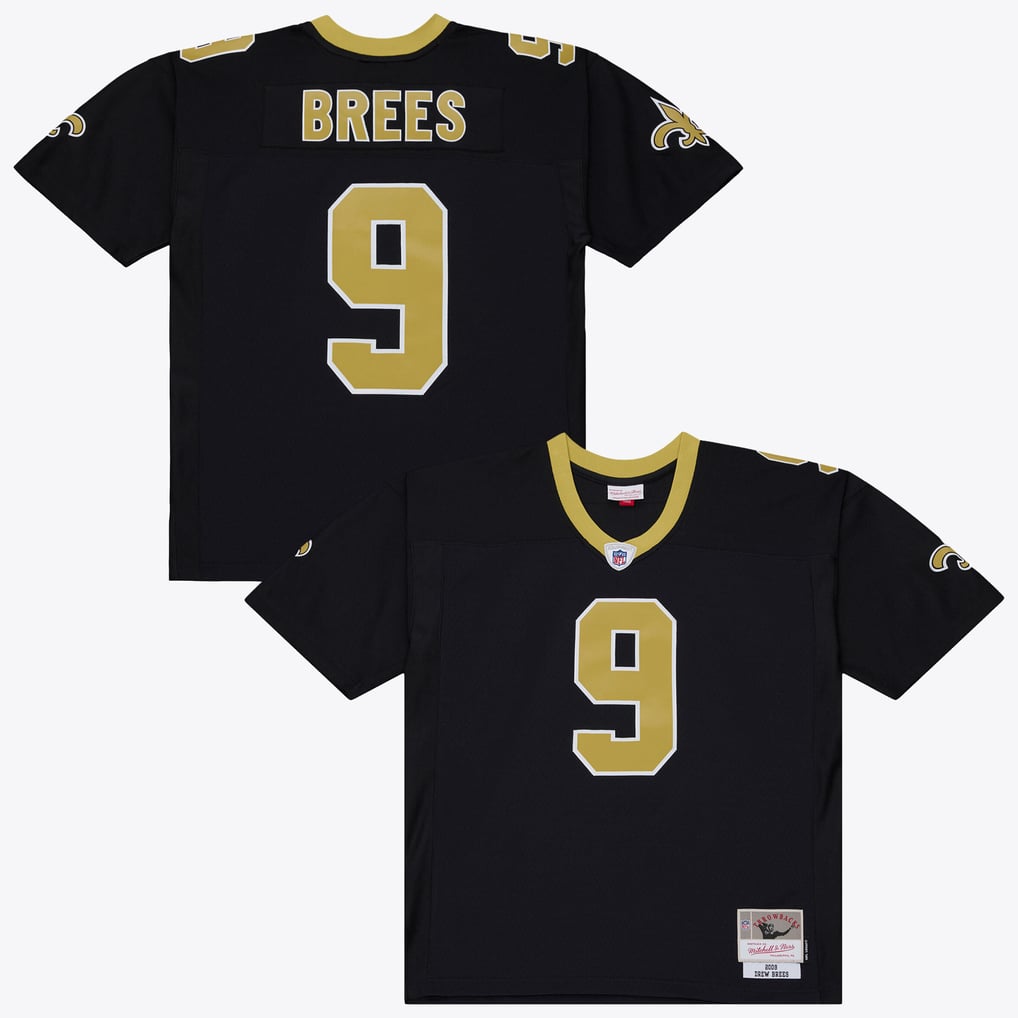 Men's New Orleans Saints Drew Brees Mitchell & Ness Black 2009 Legacy Jersey - Image 2