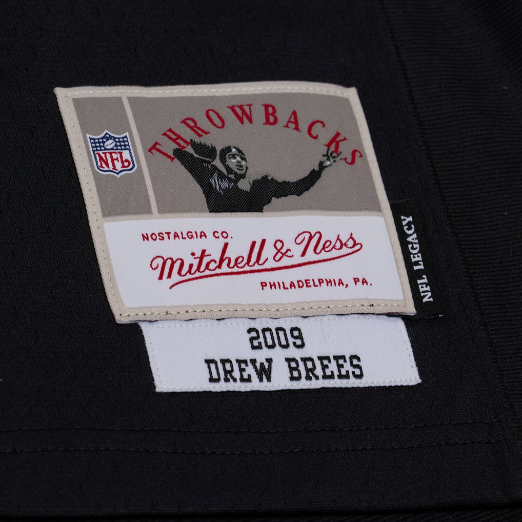 Men's New Orleans Saints Drew Brees Mitchell & Ness Black 2009 Legacy Jersey - Image 5