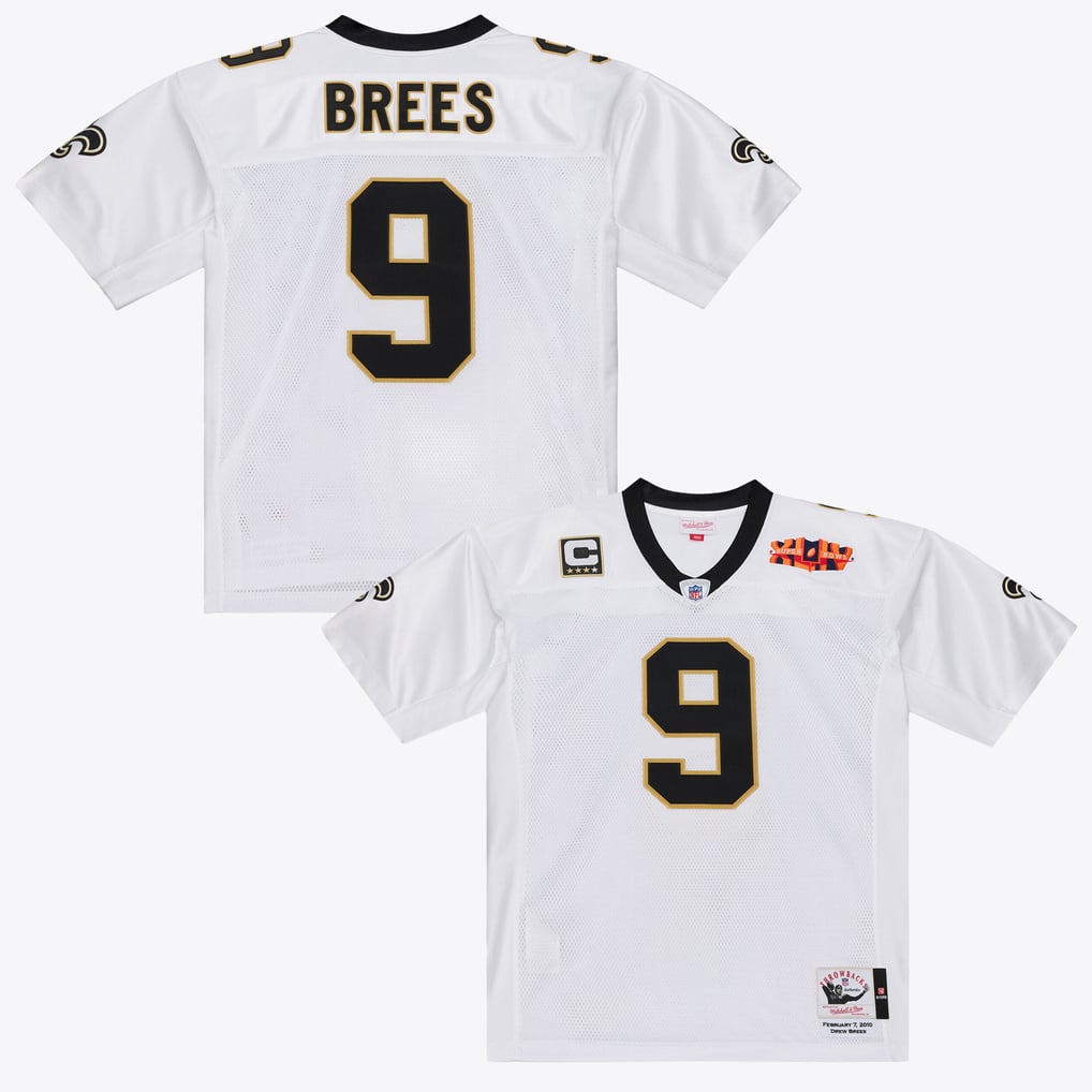 Men's New Orleans Saints Drew Brees Mitchell & Ness White Super Bowl XLIV Authentic Jersey - Image 2