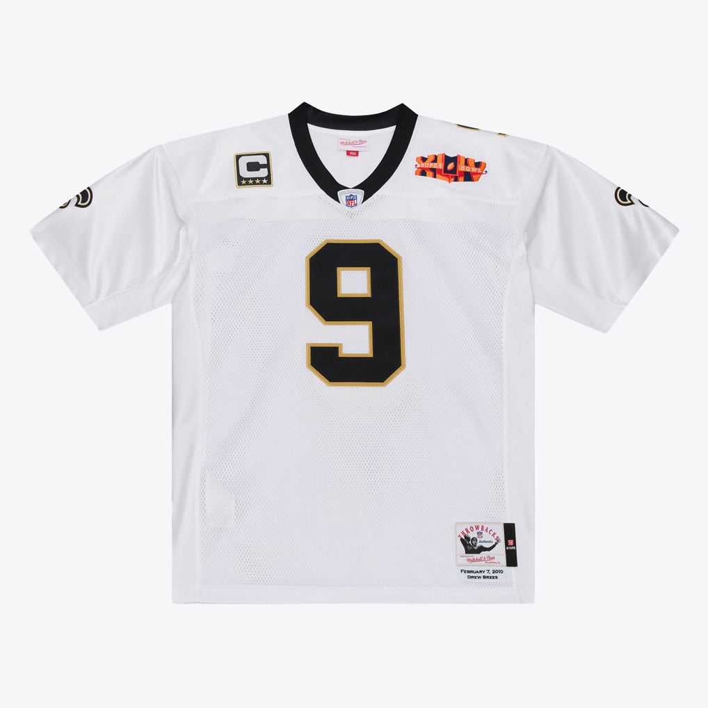 Men's New Orleans Saints Drew Brees Mitchell & Ness White Super Bowl XLIV Authentic Jersey - Image 3