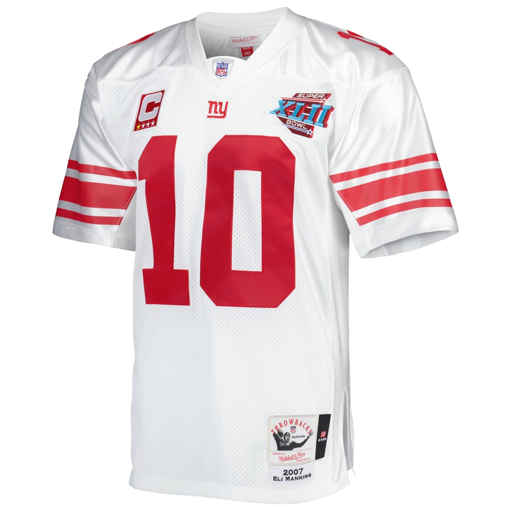 Men's New York Giants 2007 Eli Manning Mitchell & Ness White Authentic Throwback Retired Player Jersey - Image 3