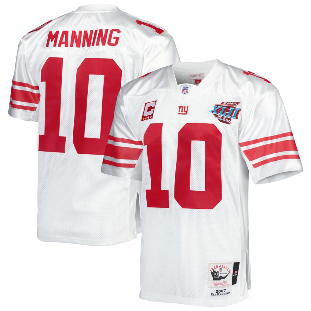 Men's New York Giants 2007 Eli Manning Mitchell & Ness White Authentic Throwback Retired Player Jersey - Image 1