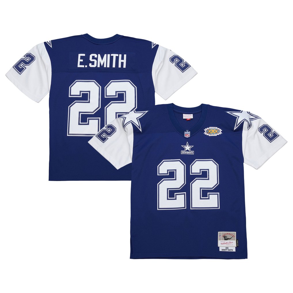 Men's Dallas Cowboys Emmitt Smith Mitchell & Ness Navy 1995 Legacy Replica Jersey - Image 1