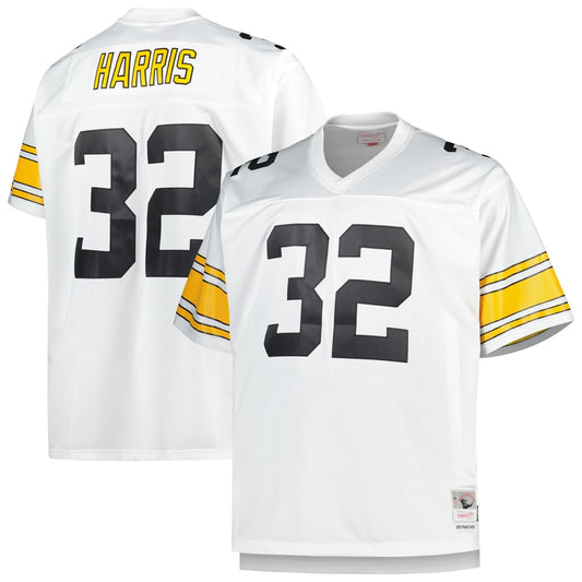 Men's Pittsburgh Steelers Franco Harris Mitchell & Ness White Big & Tall 1976 Retired Player Replica Jersey - Image 1