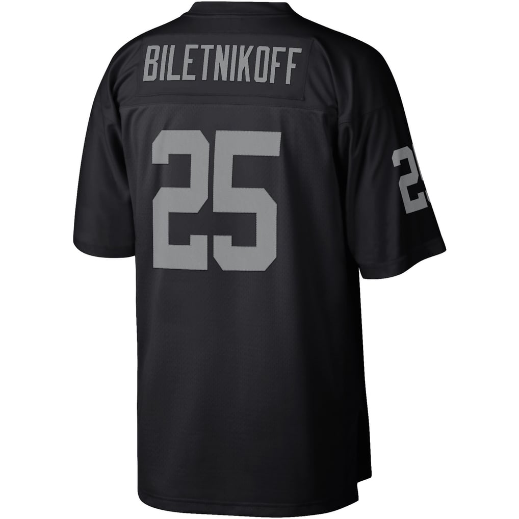 Men's Las Vegas Raiders Fred Biletnikoff Mitchell & Ness Black Legacy Replica Jersey - Image 4