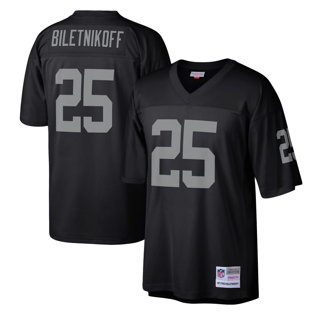 Men's Las Vegas Raiders Fred Biletnikoff Mitchell & Ness Black Legacy Replica Jersey - Image 1