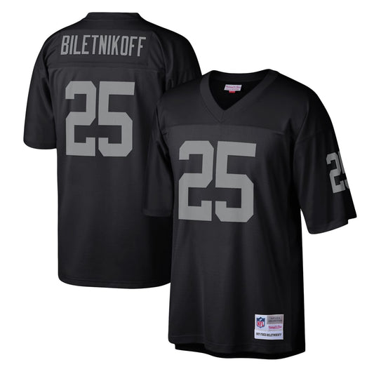 Men's Las Vegas Raiders Fred Biletnikoff Mitchell & Ness Black Legacy Replica Jersey - Image 1