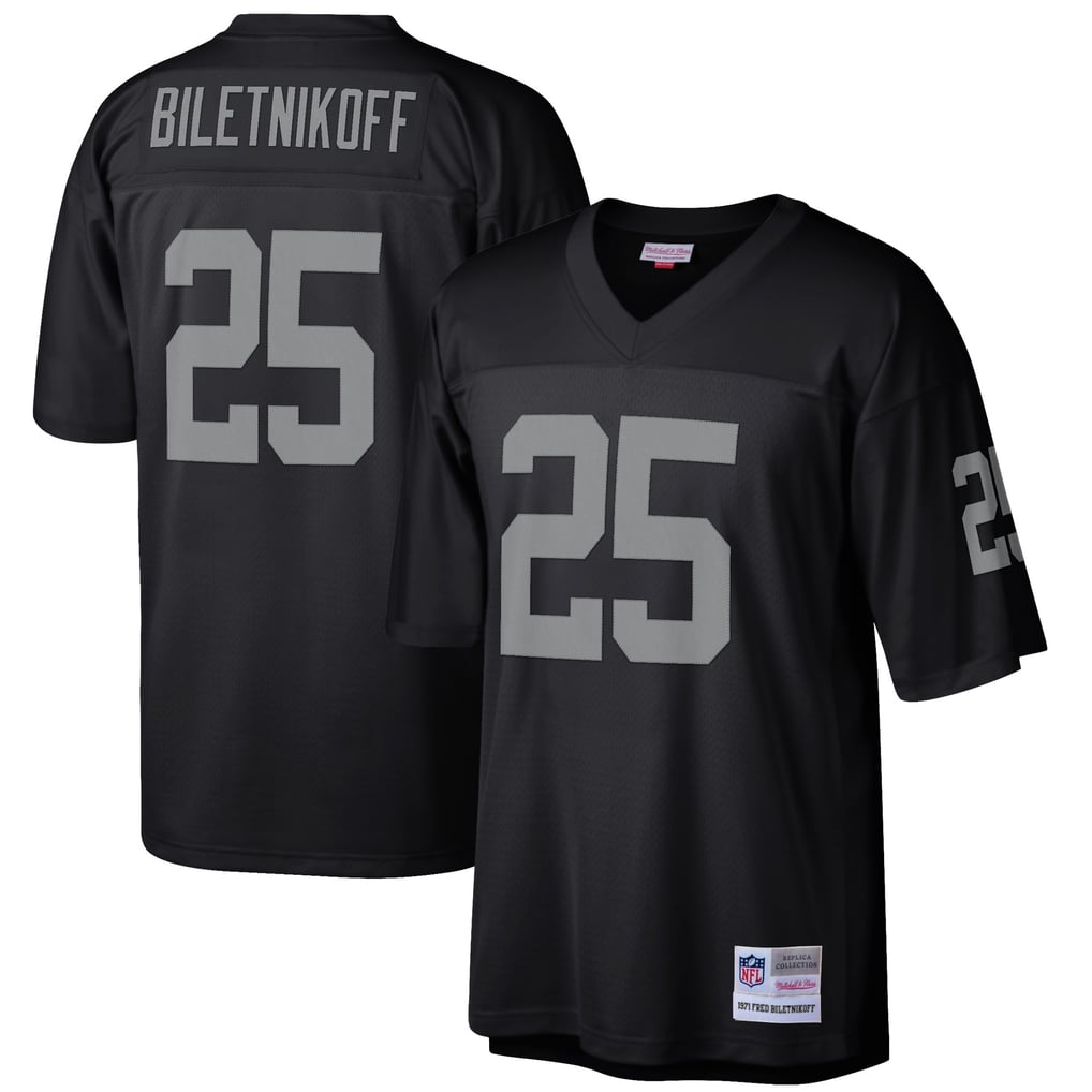 Men's Las Vegas Raiders Fred Biletnikoff Mitchell & Ness Black Retired Player Legacy Replica Jersey - Image 1