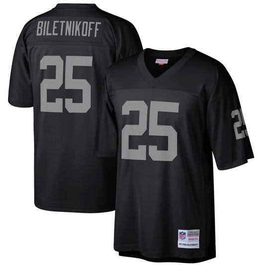Men's Las Vegas Raiders Fred Biletnikoff Mitchell & Ness Black Retired Player Legacy Replica Jersey - Image 1