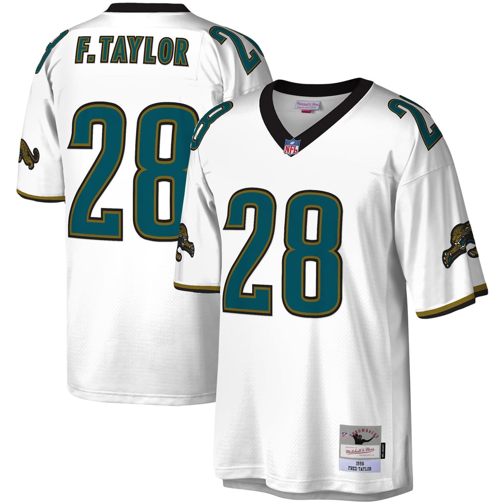 Men's Jacksonville Jaguars Fred Taylor Mitchell & Ness White Legacy Replica Jersey - Image 2