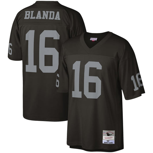 Men's Las Vegas Raiders George Blanda Mitchell & Ness Black Legacy Replica Jersey - Image 1