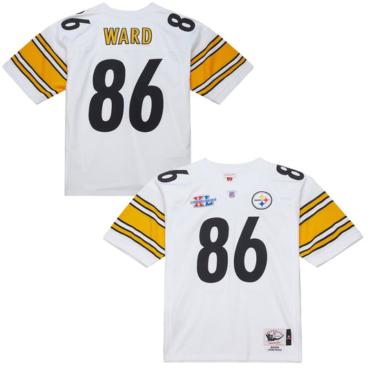 Men's Pittsburgh Steelers Hines Ward Mitchell & Ness White 2005 Authentic Throwback Retired Player Jersey - Image 1