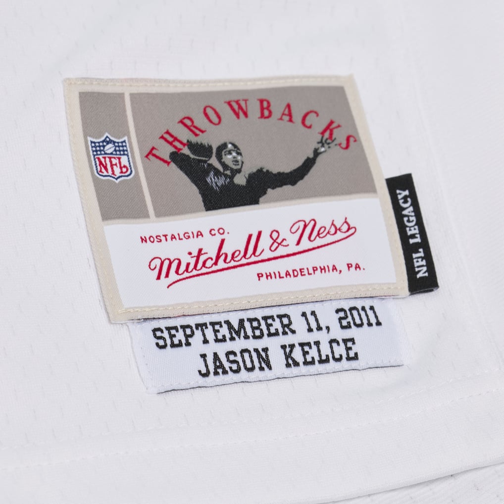 Men's Philadelphia Eagles Jason Kelce Mitchell & Ness White 2011 Legacy Replica Player Jersey - Image 5
