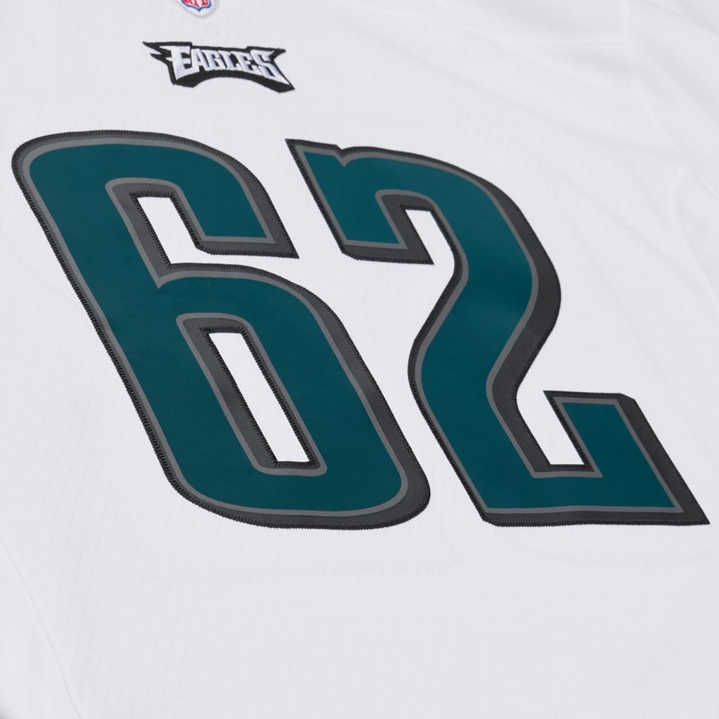 Men's Philadelphia Eagles Jason Kelce Mitchell & Ness White 2011 Legacy Replica Player Jersey - Image 6