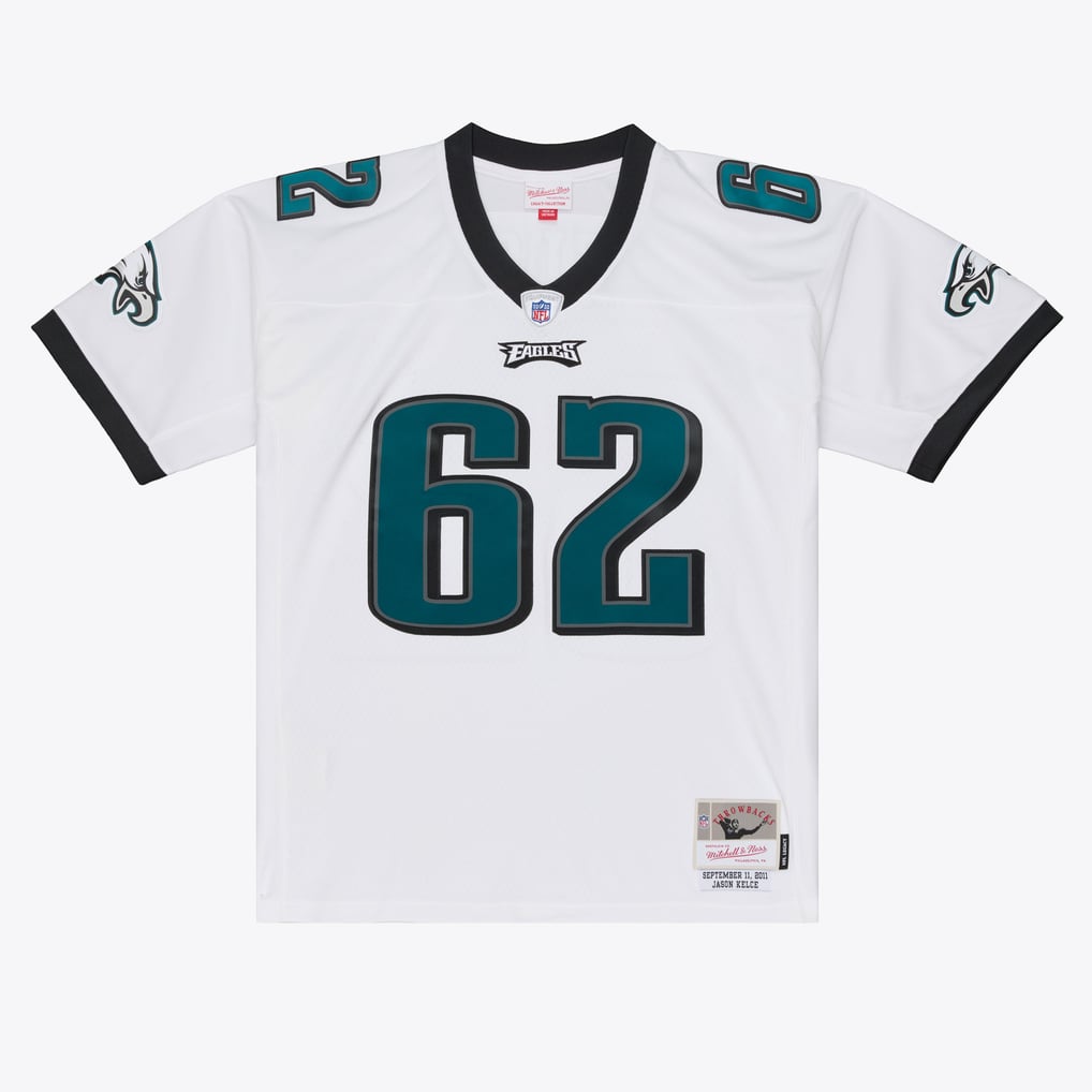 Men's Philadelphia Eagles Jason Kelce Mitchell & Ness White Big & Tall 2011 Legacy Replica Player Jersey - Image 3