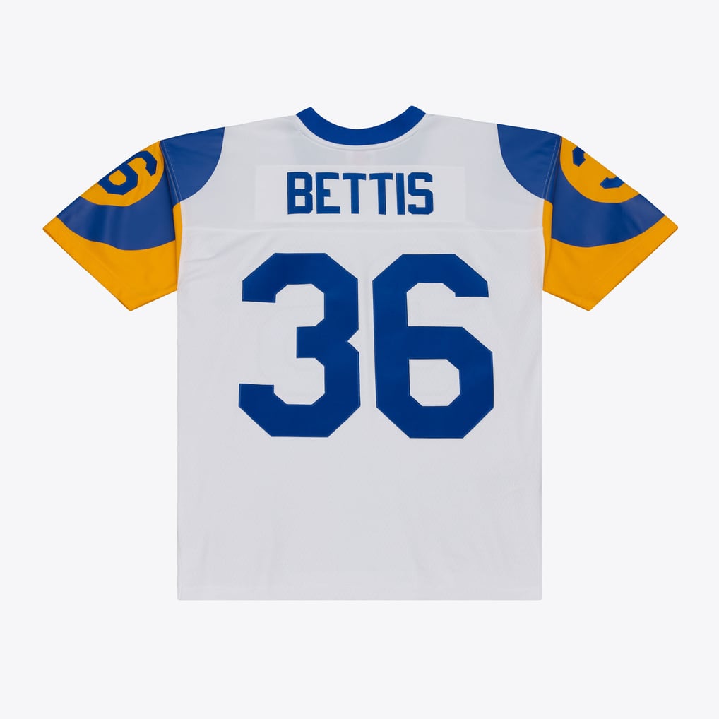 Men's Los Angeles Rams Jerome Bettis Mitchell & Ness White Retired Legacy Replica Player Jersey - Image 3