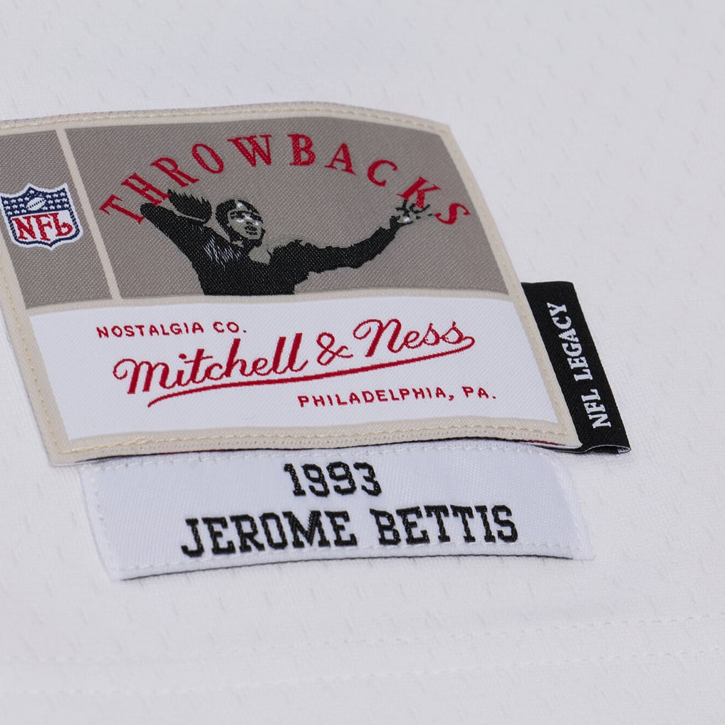 Men's Los Angeles Rams Jerome Bettis Mitchell & Ness White Retired Legacy Replica Player Jersey - Image 4