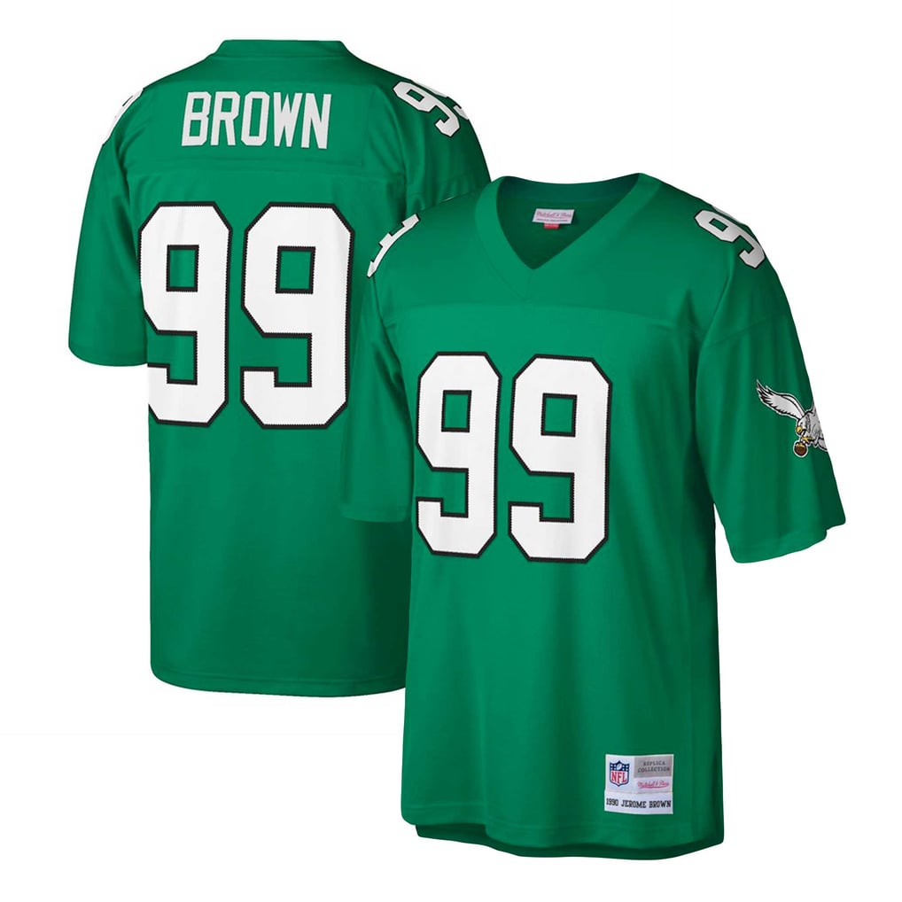 Men's Philadelphia Eagles Jerome Brown Mitchell & Ness Kelly Green Big & Tall 1990 Retired Player Replica Jersey - Image 1