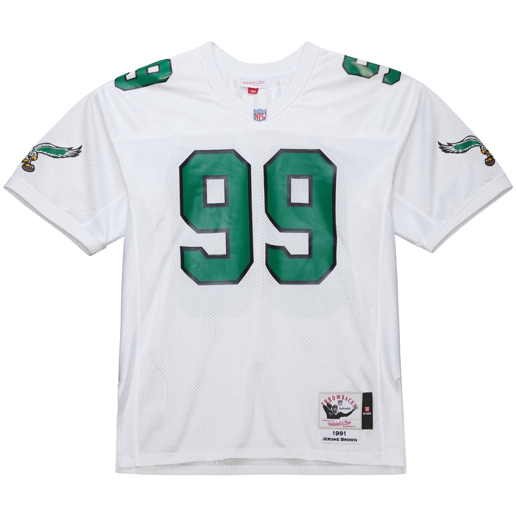 Men's Philadelphia Eagles Jerome Brown Mitchell & Ness White 1991 Authentic Throwback Retired Player Jersey - Image 3