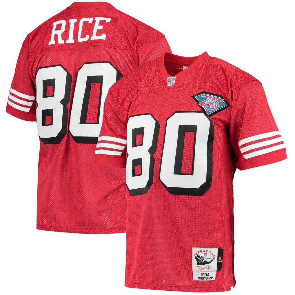Men's San Francisco 49ers 1994 Jerry Rice Mitchell & Ness Scarlet Authentic Throwback Retired Player Jersey - Image 1