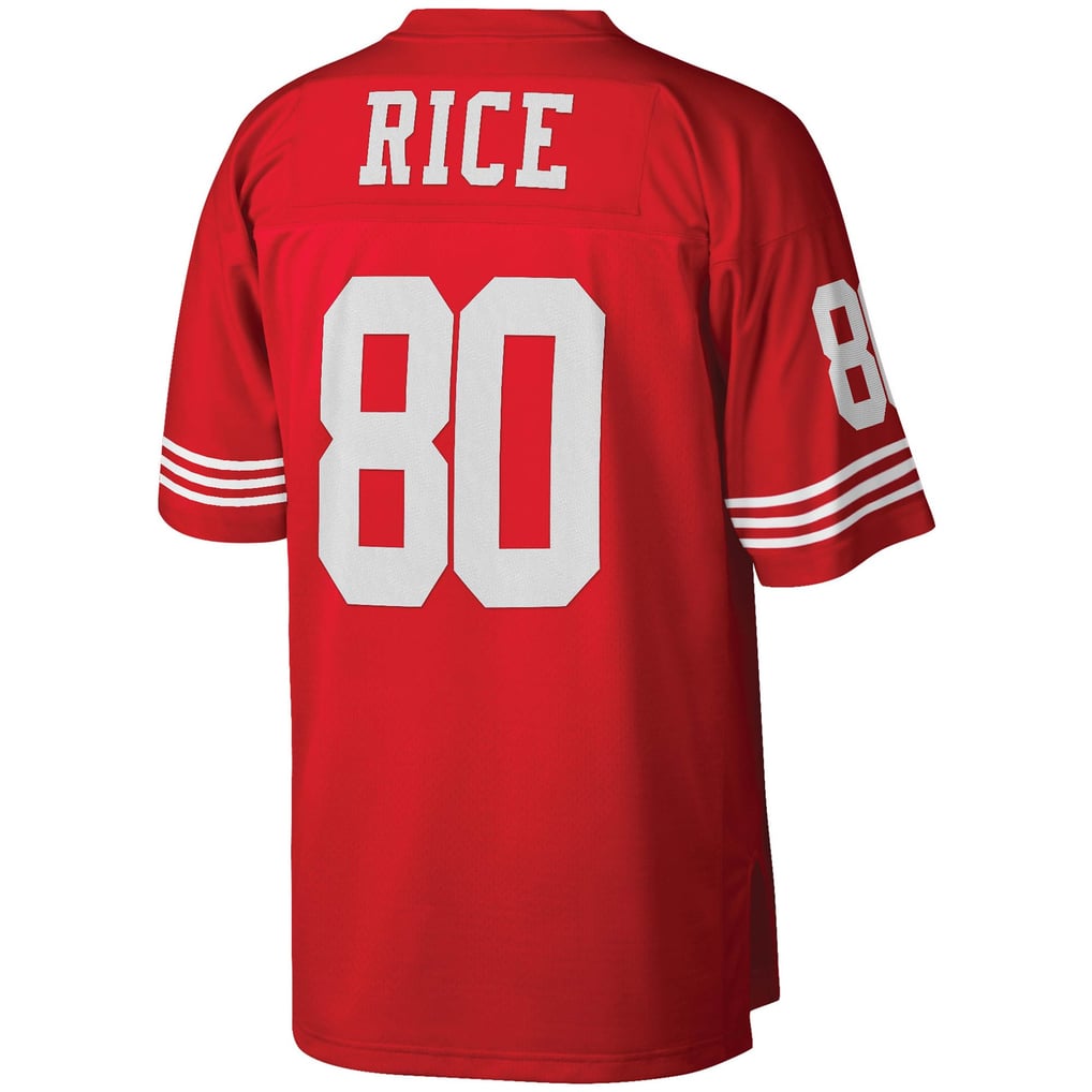 Men's San Francisco 49ers Jerry Rice Mitchell & Ness Scarlet Big & Tall 1990 Retired Player Replica Jersey - Image 4