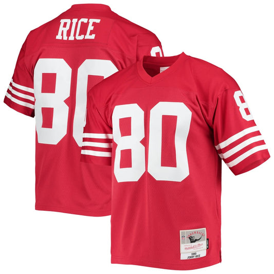 Men's San Francisco 49ers Jerry Rice Mitchell & Ness Scarlet Legacy Replica Jersey - Image 1