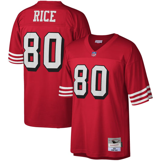 Men's San Francisco 49ers Jerry Rice Mitchell & Ness Scarlet Legacy Replica Jersey - Image 1