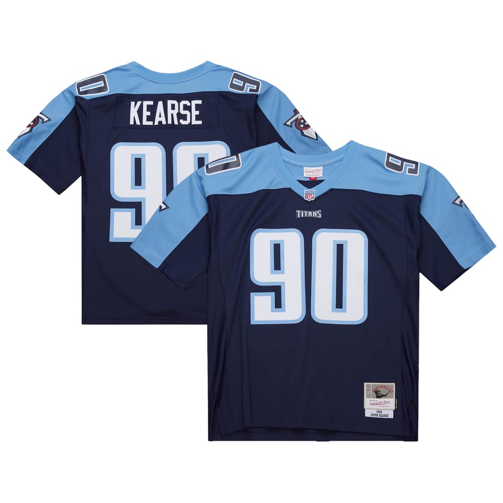 Men's Tennessee Titans Jevon Kearse Mitchell & Ness Navy 1999 Legacy Replica Jersey - Image 1