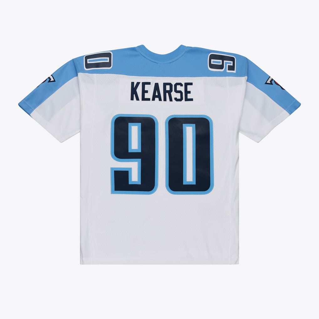 Men's Tennessee Titans Jevon Kearse Mitchell & Ness White Retired Legacy Replica Player Jersey - Image 3
