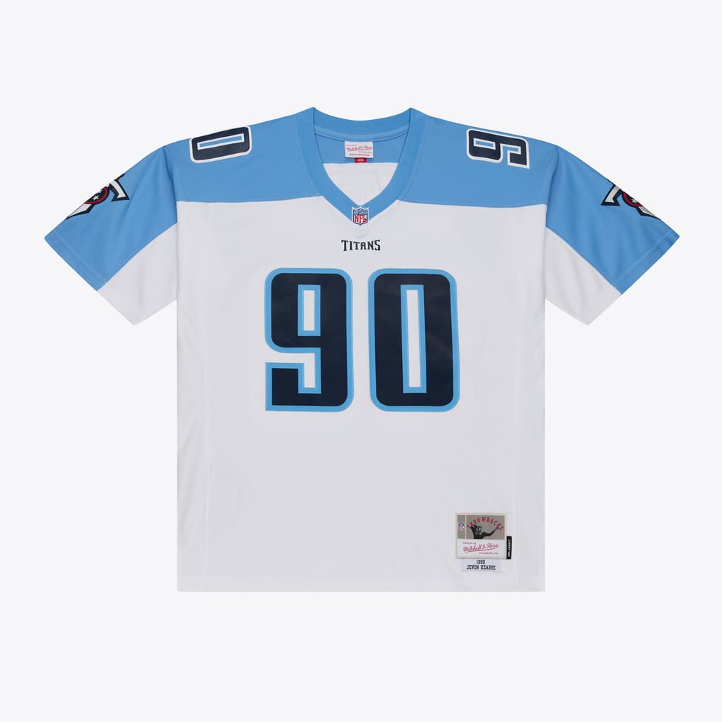 Men's Tennessee Titans Jevon Kearse Mitchell & Ness White Retired Legacy Replica Player Jersey - Image 1