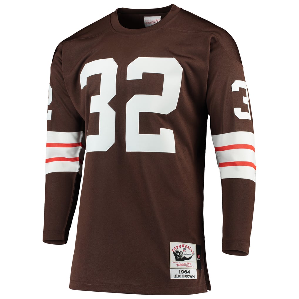 Men's Cleveland Browns 1964 Jim Brown Mitchell & Ness Brown Authentic Throwback Retired Player Jersey - Image 3
