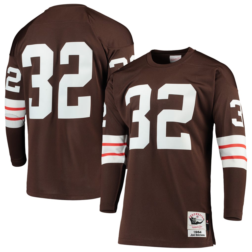 Men's Cleveland Browns 1964 Jim Brown Mitchell & Ness Brown Authentic Throwback Retired Player Jersey - Image 1