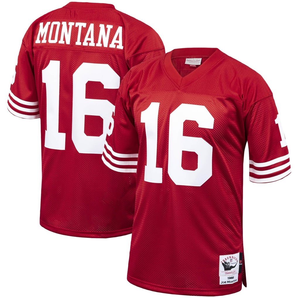 Men's San Francisco 49ers 1989 Joe Montana Mitchell & Ness Scarlet Authentic Throwback Retired Player Jersey - Image 2