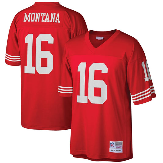 Men's San Francisco 49ers Joe Montana Mitchell & Ness Scarlet Big & Tall 1990 Retired Player Replica Jersey - Image 1