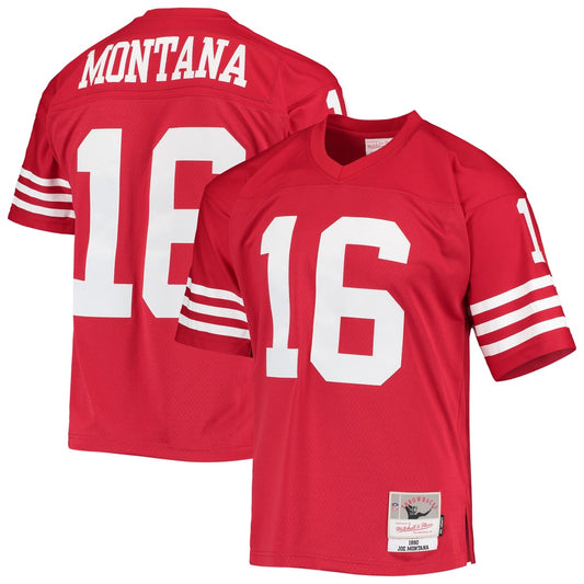 Men's San Francisco 49ers Joe Montana Mitchell & Ness Scarlet Legacy Replica Jersey - Image 1