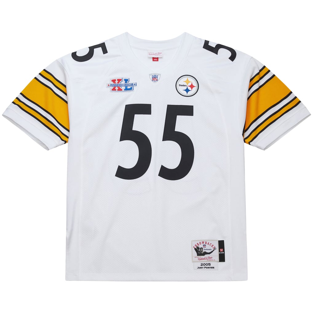 Men's Pittsburgh Steelers Joey Porter Mitchell & Ness White 2005 Authentic Throwback Retired Player Jersey - Image 3