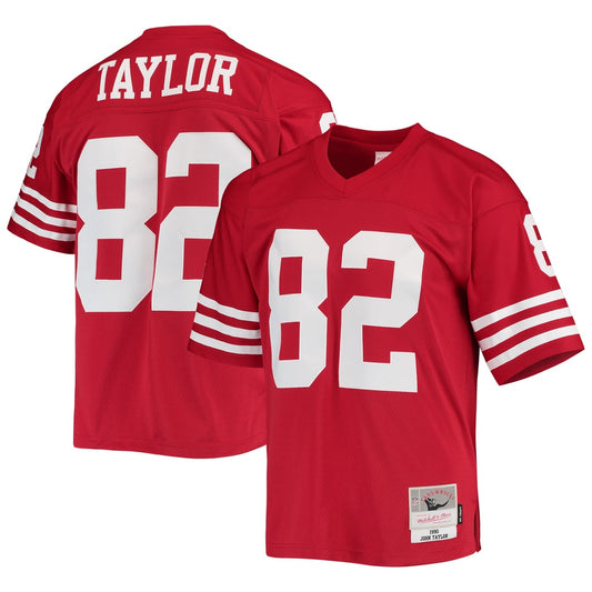 Men's San Francisco 49ers John Taylor Mitchell & Ness Scarlet Legacy Replica Jersey - Image 1