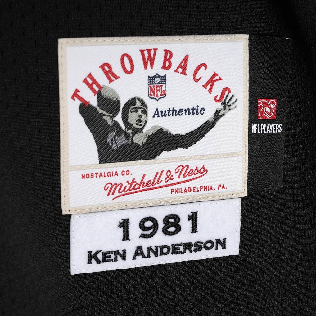 Men's Cincinnati Bengals 1981 Ken Anderson Mitchell & Ness Black Authentic Throwback Retired Player Jersey - Image 6