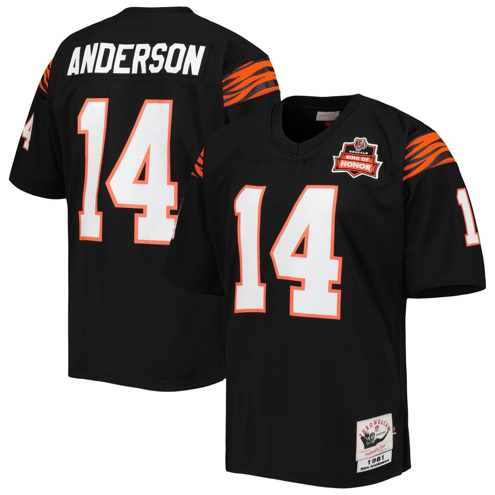Men's Cincinnati Bengals 1981 Ken Anderson Mitchell & Ness Black Authentic Throwback Retired Player Jersey - Image 1