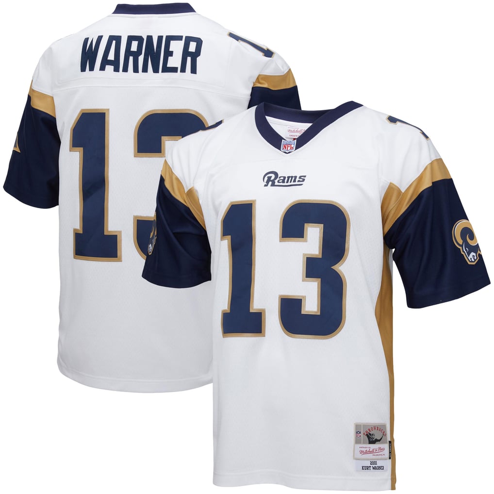 Men's Los Angeles Rams Kurt Warner Mitchell & Ness White Big & Tall 2001 Retired Player Replica Jersey - Image 2