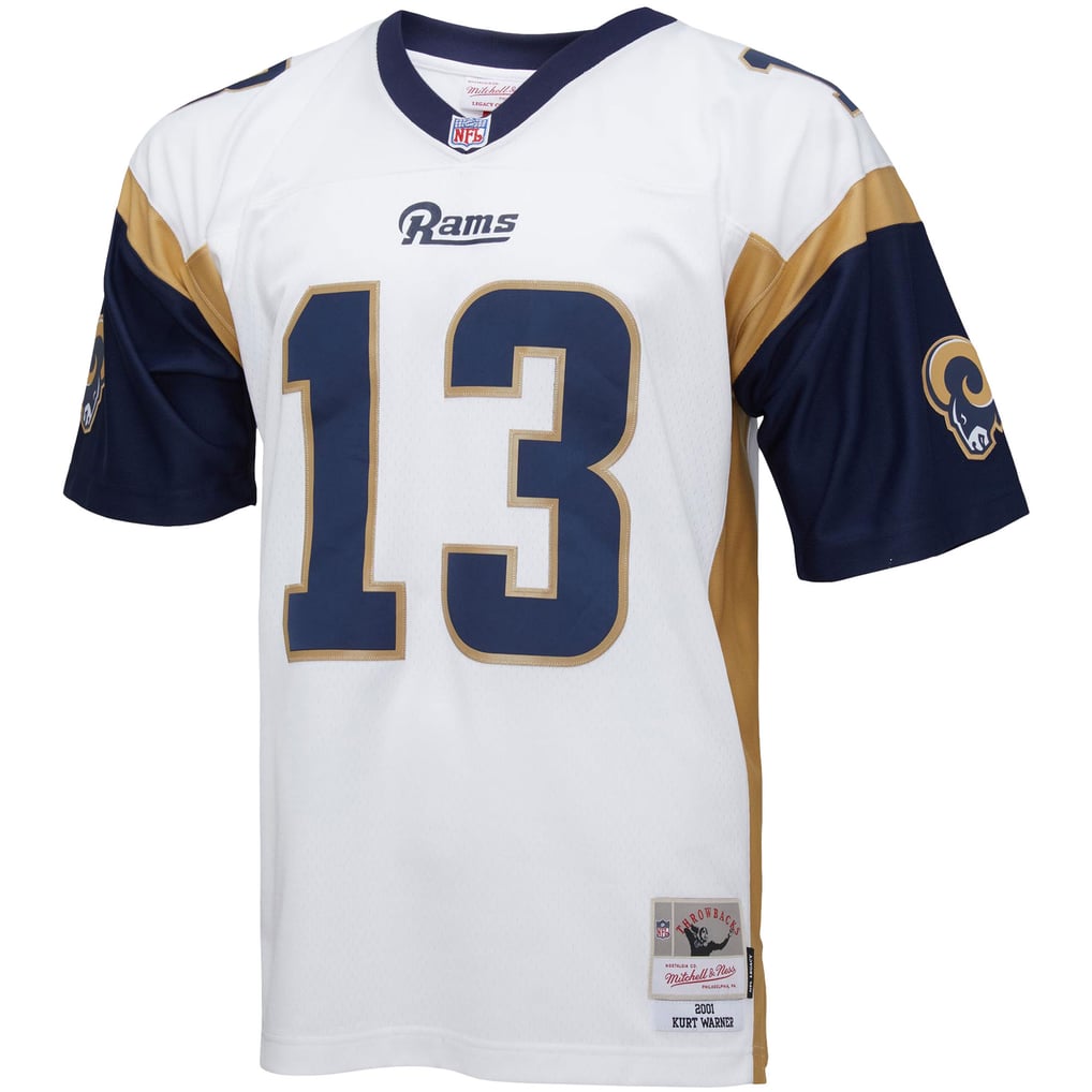 Men's Los Angeles Rams Kurt Warner Mitchell & Ness White Big & Tall 2001 Retired Player Replica Jersey - Image 3