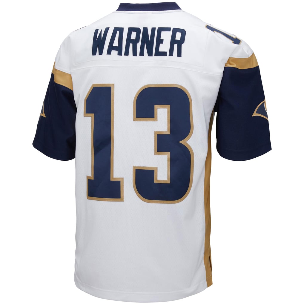 Men's Los Angeles Rams Kurt Warner Mitchell & Ness White Big & Tall 2001 Retired Player Replica Jersey - Image 4