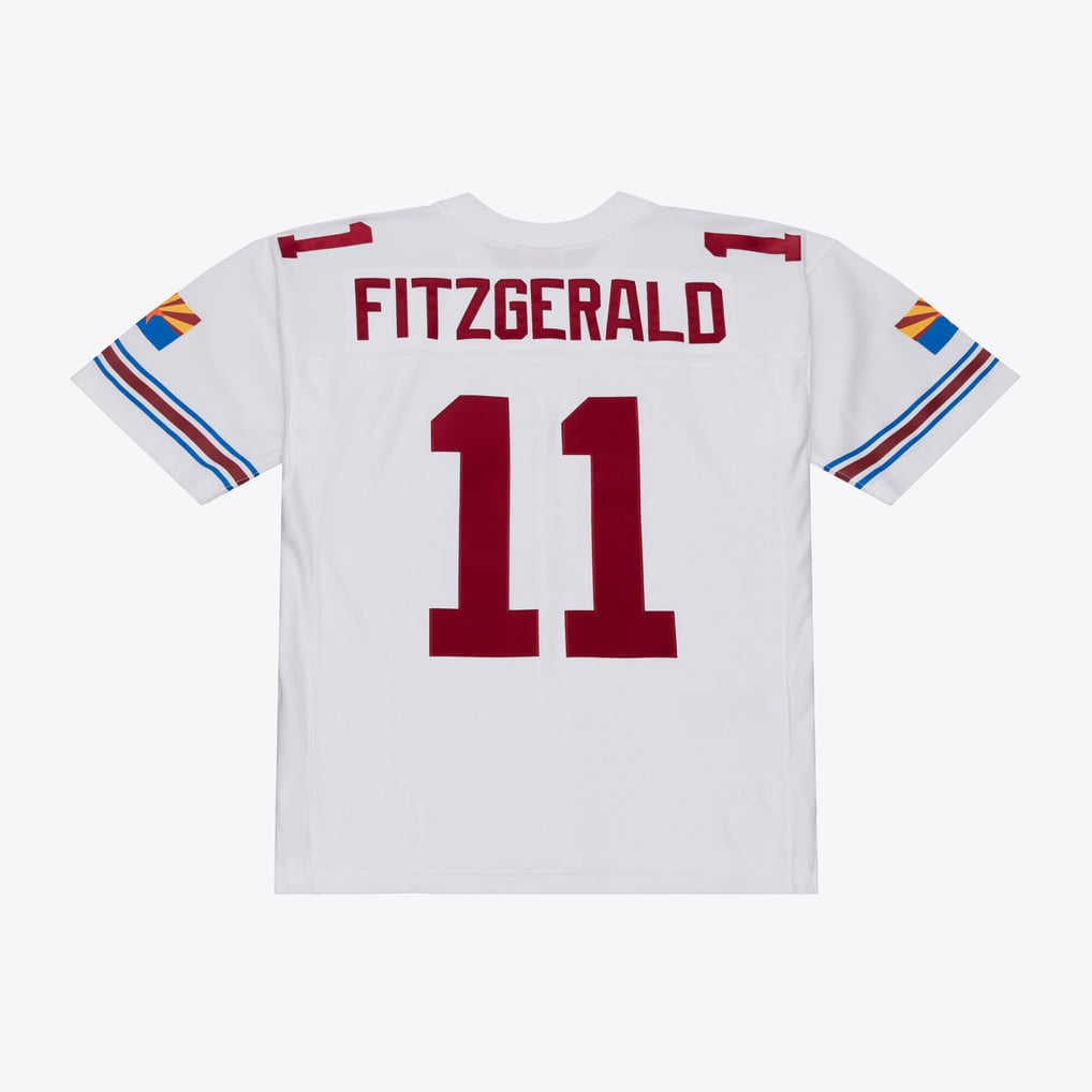 Men's Arizona Cardinals Larry Fitzgerald Mitchell & Ness White 2004 Legacy Replica Player Jersey - Image 3