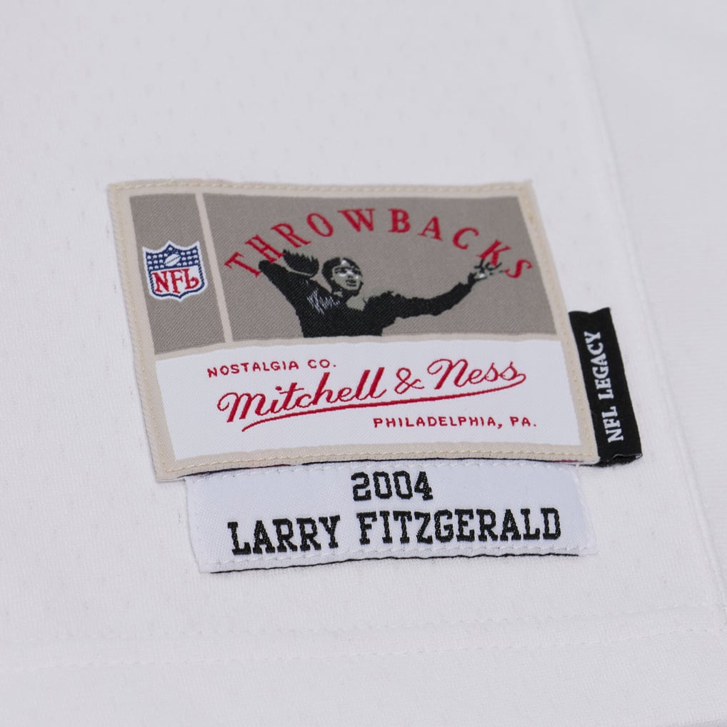 Men's Arizona Cardinals Larry Fitzgerald Mitchell & Ness White 2004 Legacy Replica Player Jersey - Image 6