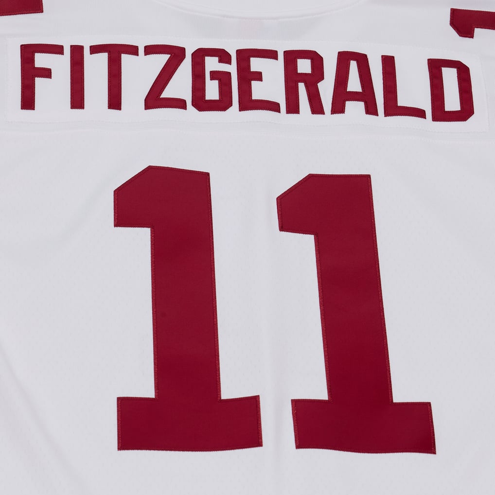 Men's Arizona Cardinals Larry Fitzgerald Mitchell & Ness White 2004 Legacy Replica Player Jersey - Image 7
