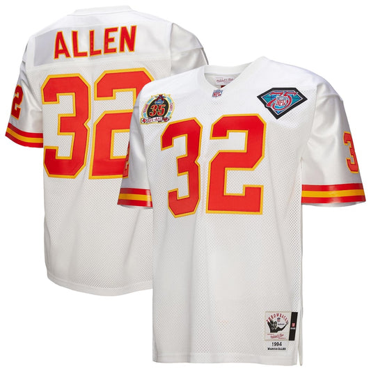 Men's Kansas City Chiefs 1994 Marcus Allen Mitchell & Ness White Authentic Throwback Retired Player Jersey - Image 1