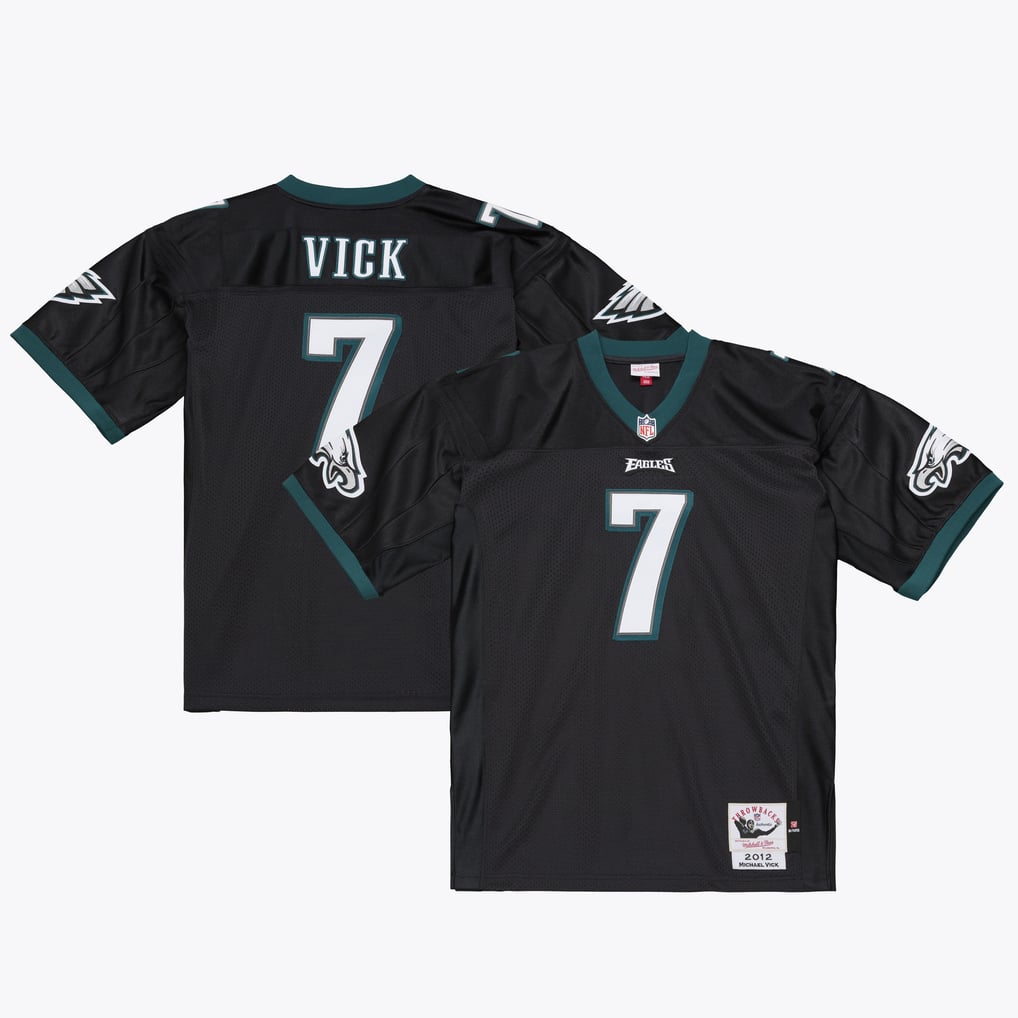 Men's Philadelphia Eagles Michael Vick Mitchell & Ness Black 2012 Authentic Throwback Jersey - Image 1